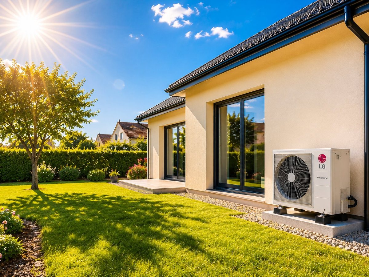 Pompe à chaleur LG installée sur une maison