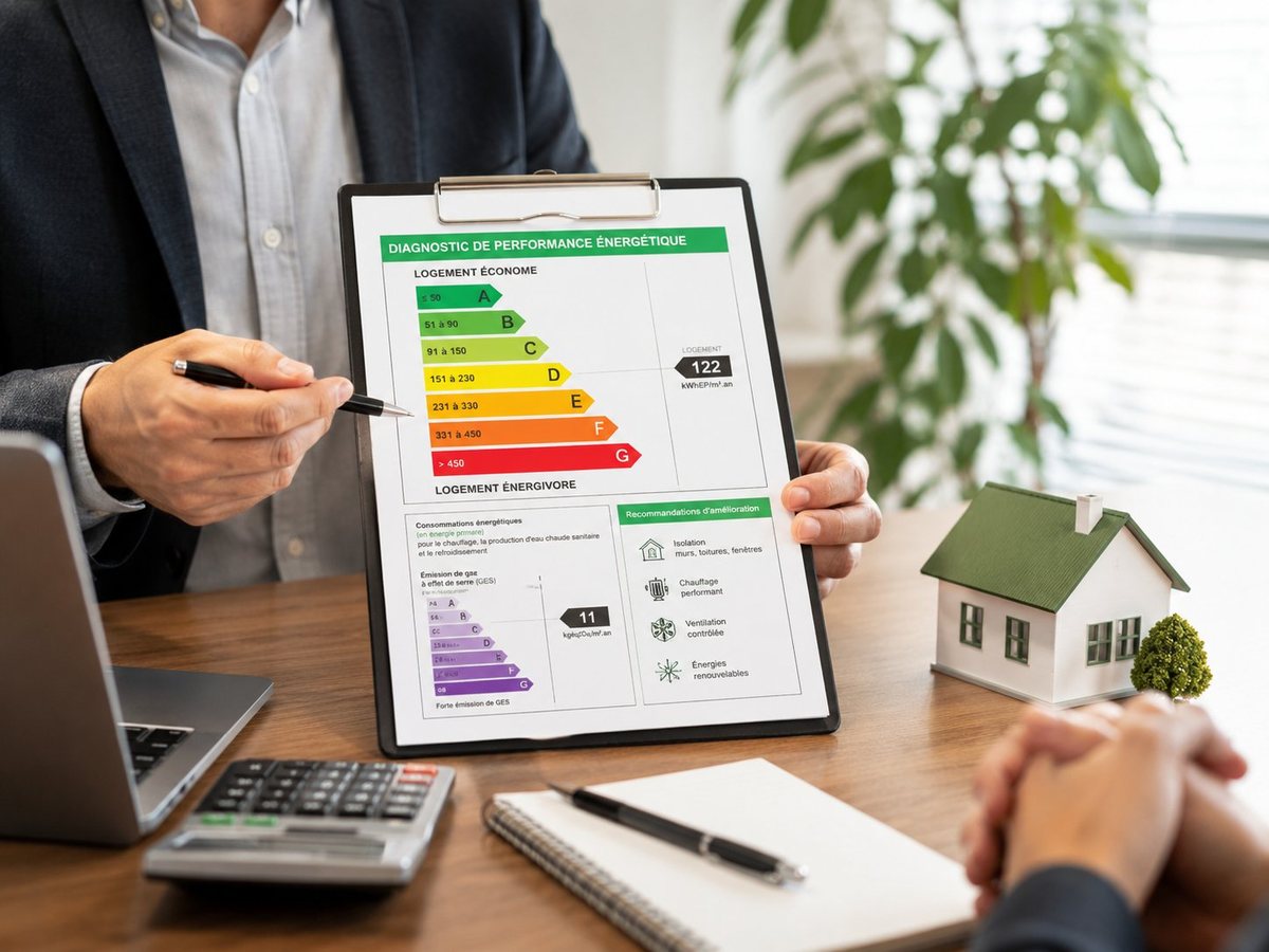 Étiquette énergie DPE d'un logement