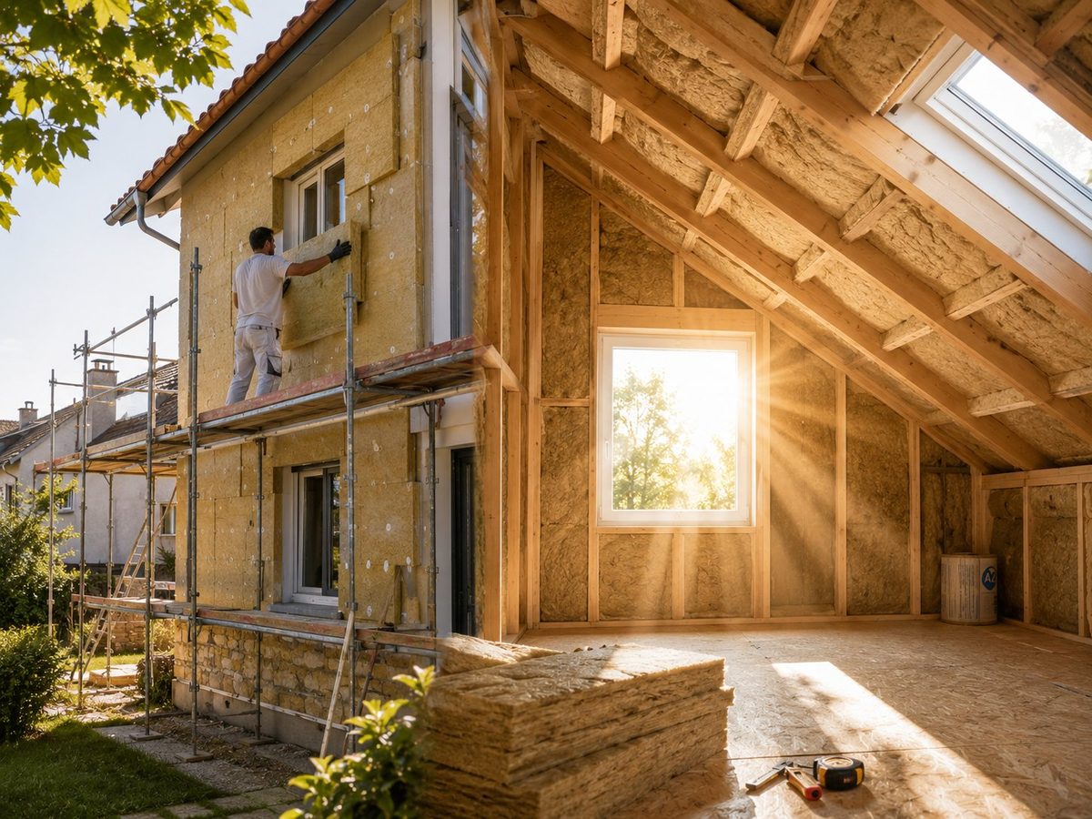 Maison individuelle en cours de rénovation énergétique globale